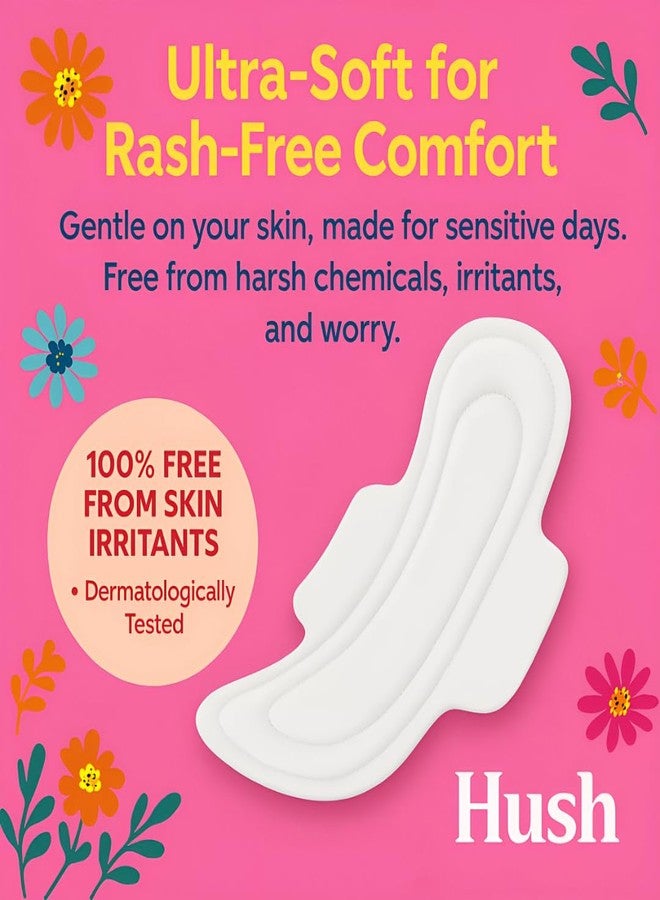 Hush Ultrathin Sanitary Pads | 320mm | Super Absorption | Large Wings | Odour Lock | Comfortable & Long-Lasting Protection | Pack of 8 | XXL | 48 Sanitary Pads - Image 5